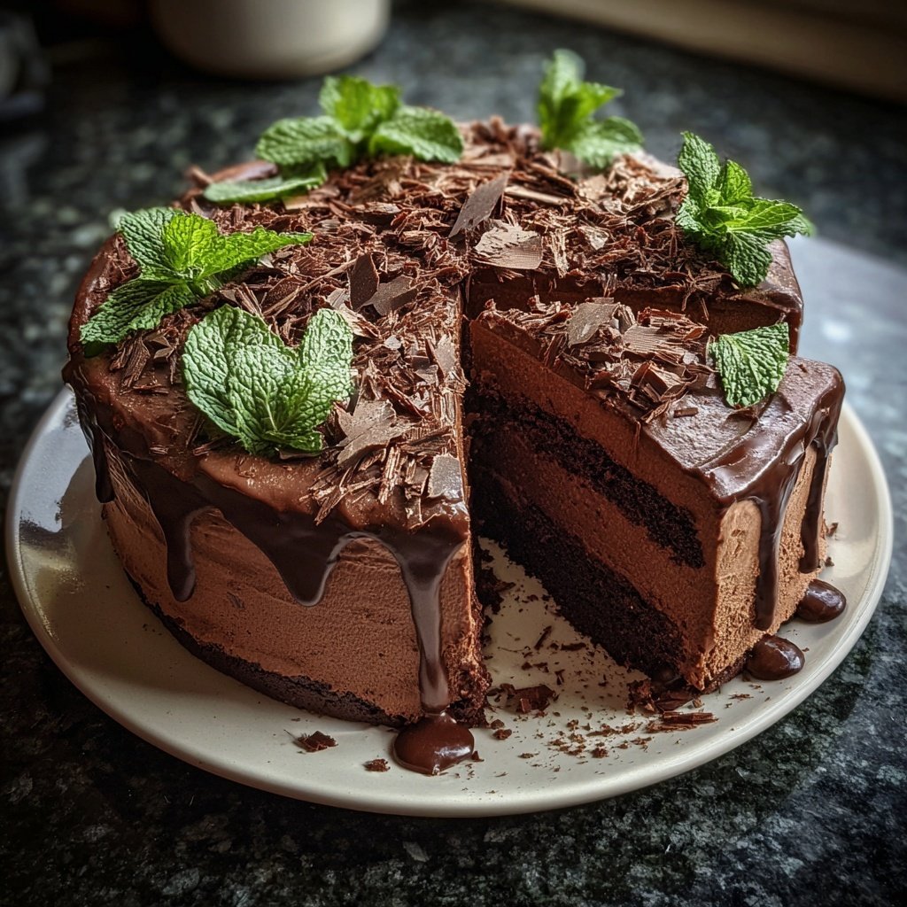Pfefferminz Schokoladenkuchen Festlich