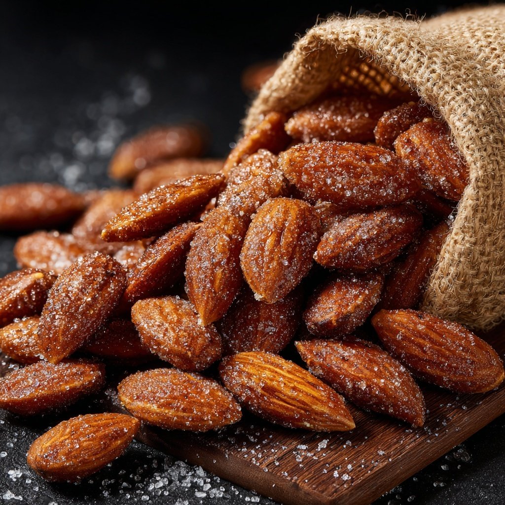 Gebrannte Mandeln mit braunem Zucker und Meersalz