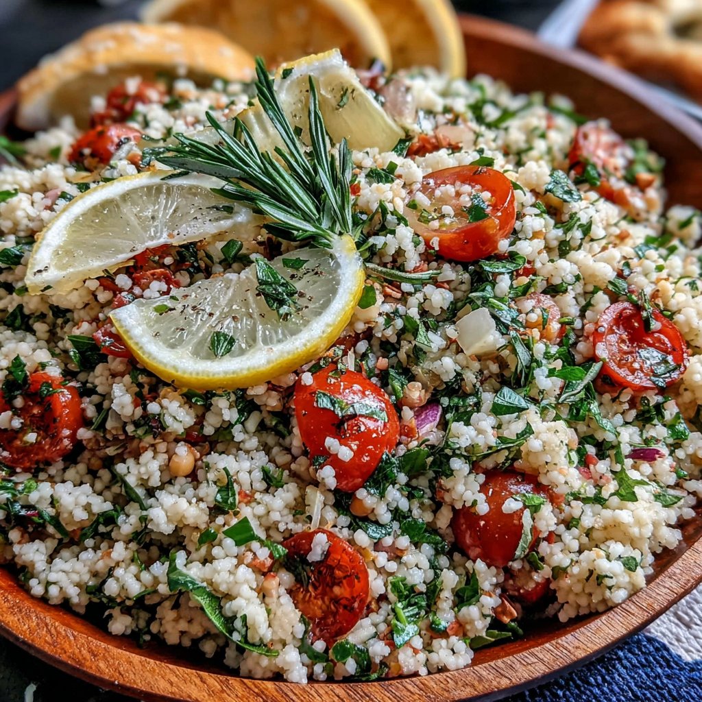 Zitronen Kräuter Couscous Salat