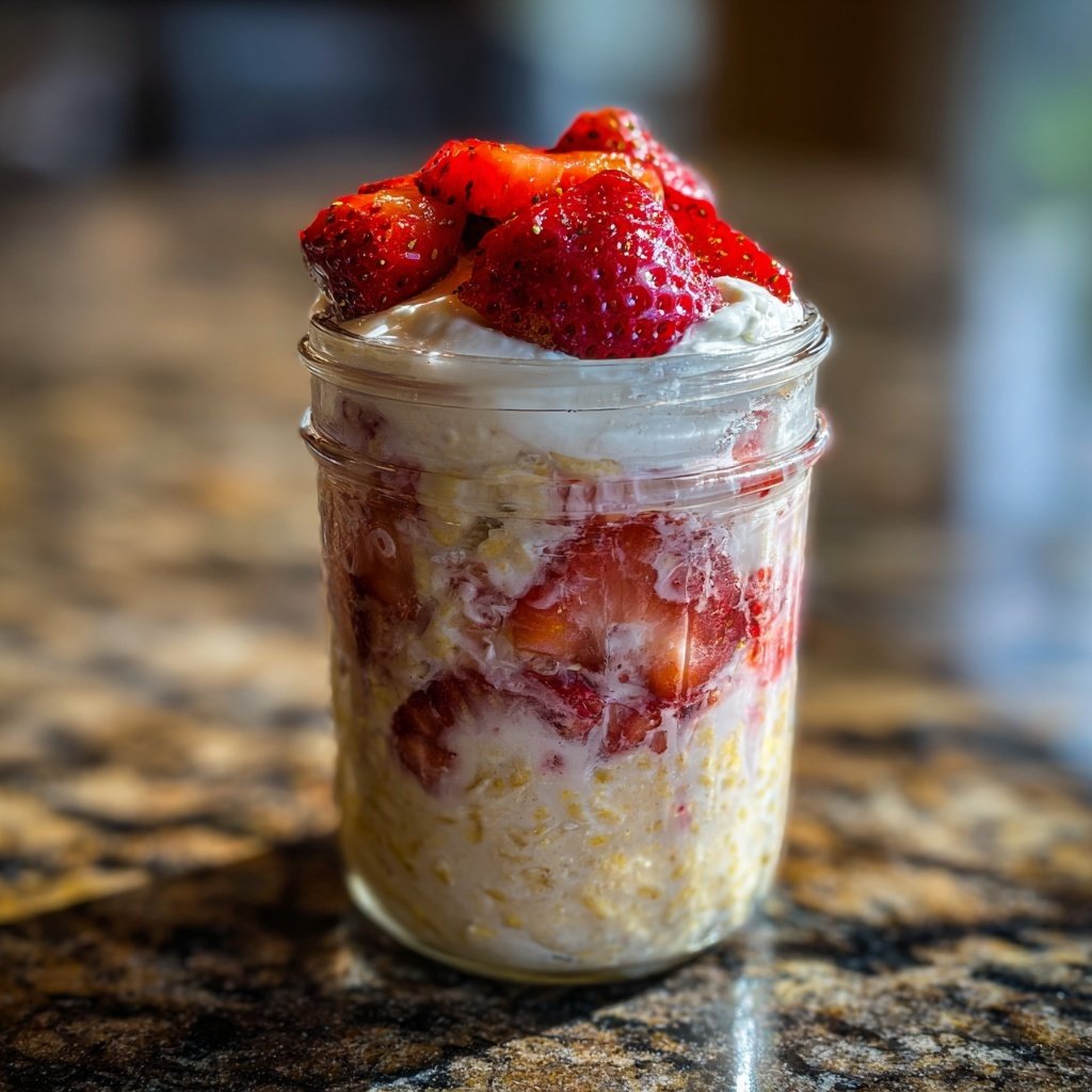 Erdbeer-Shortcake-Overnight-Oats