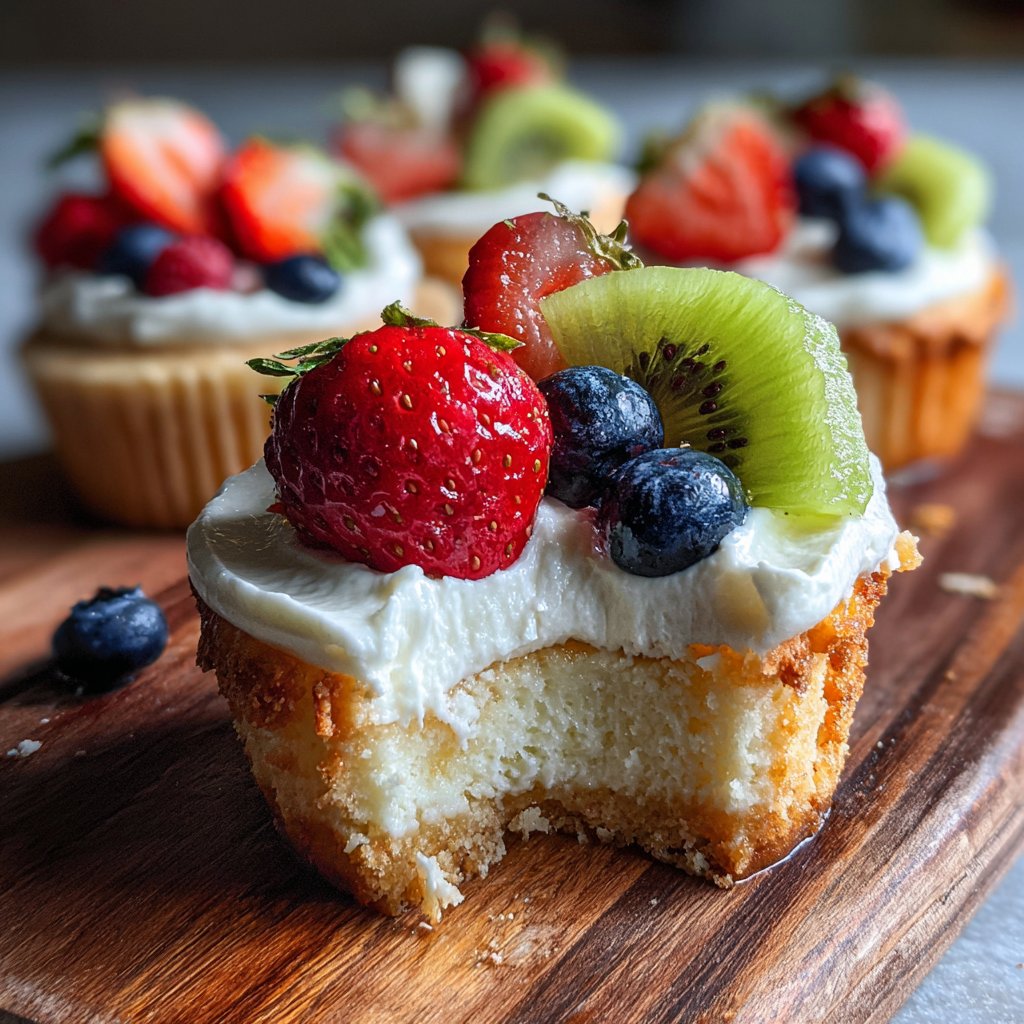 Bunte Obsttörtchen-Cupcakes
