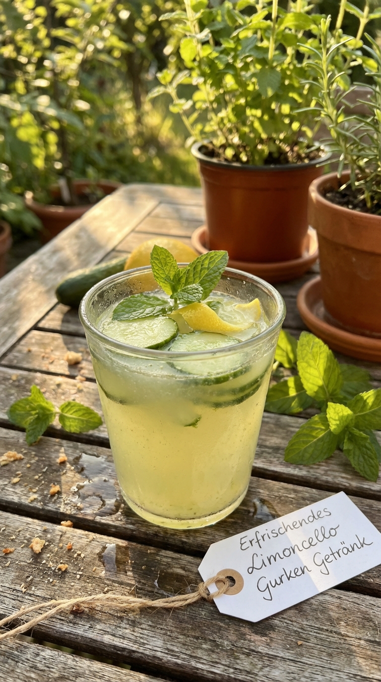 Erfrischendes Limoncello Gurken Getränk