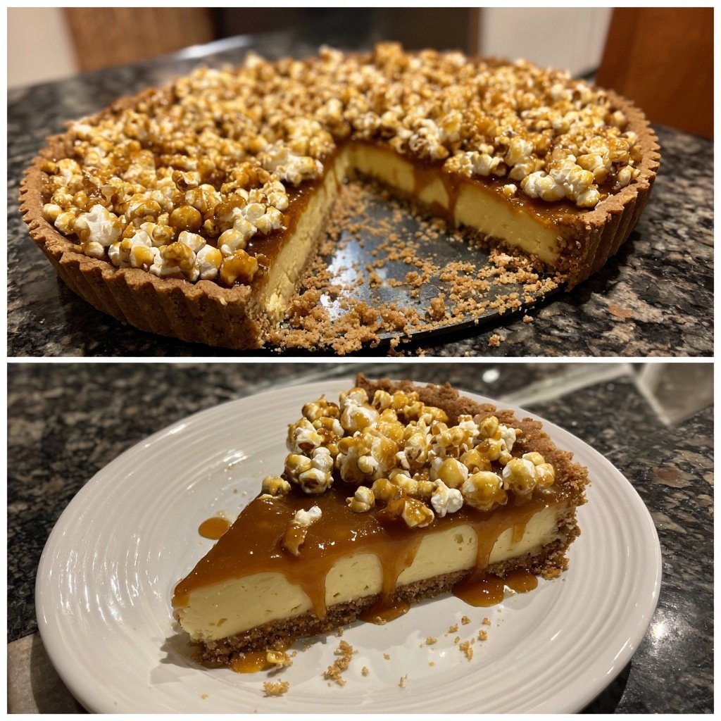 Karamell-Vanille-Tart mit Popcorn