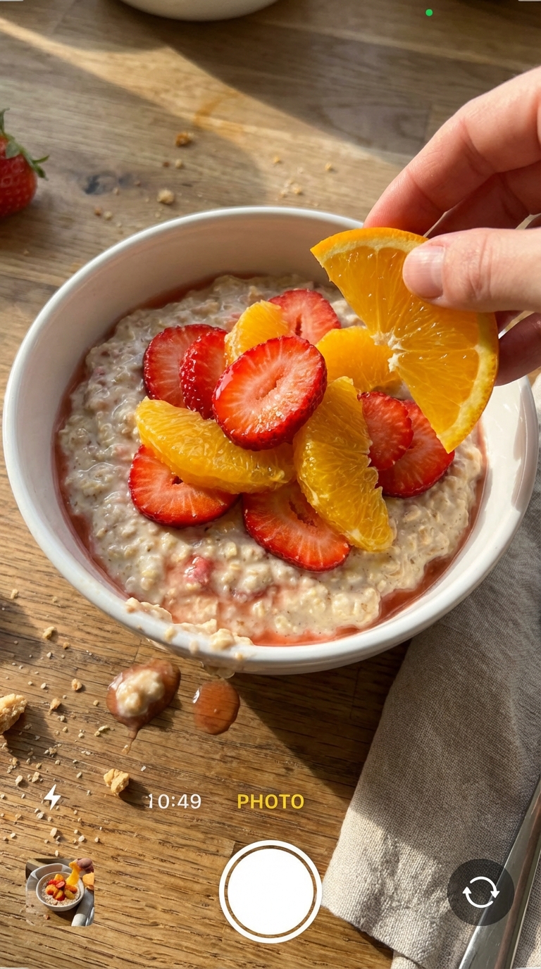 Erdbeer Orangen Overnight Oats​