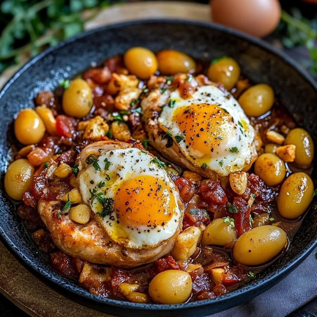 Spanische Bohnen und Eier