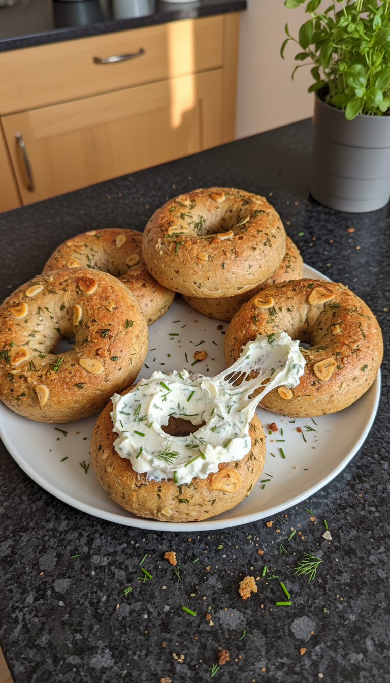 Kräuter Knoblauch Hochprotein Bagels​