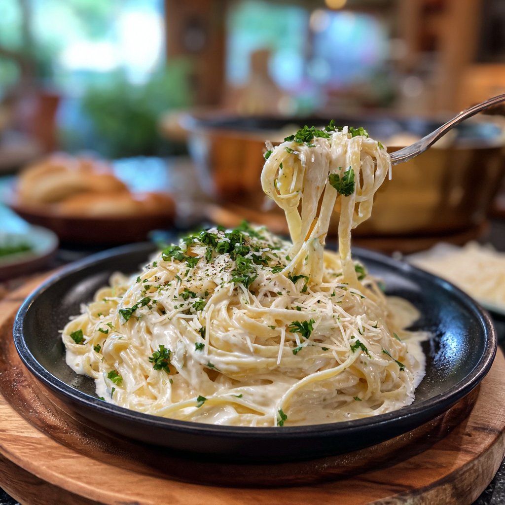 Hüttenkäse Alfredo Pasta