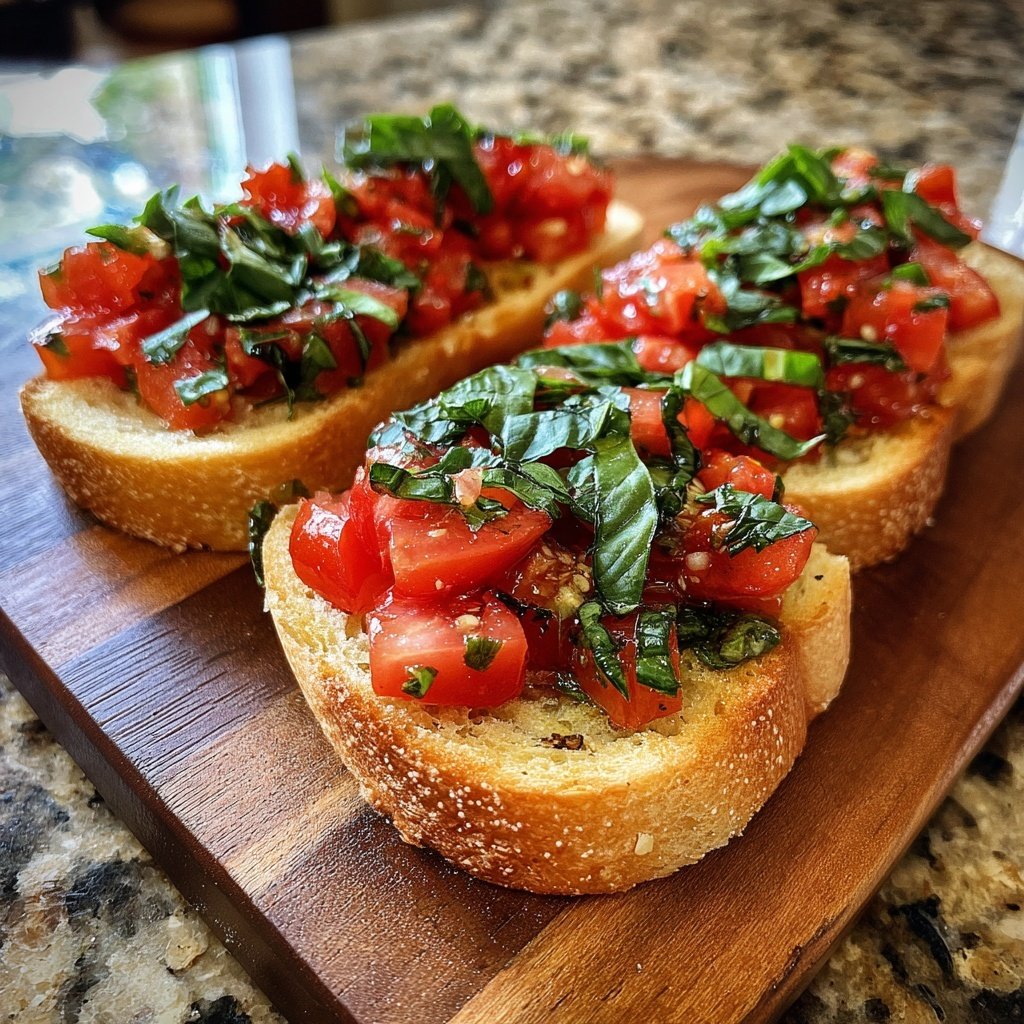 Basilikum- und Tomaten-Bruschetta