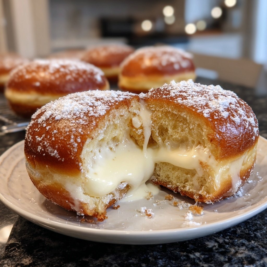 Brioche Donuts mit Vanillecreme-Füllung