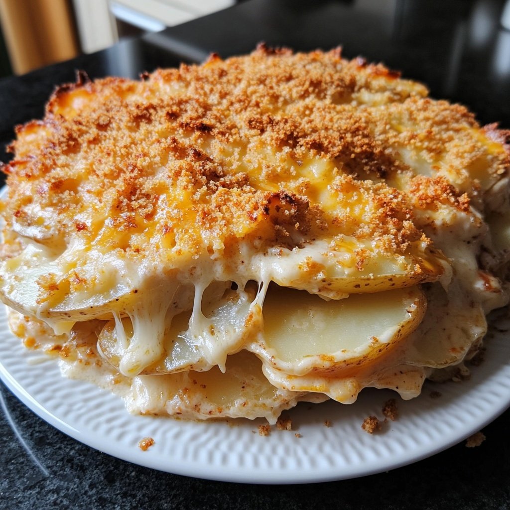 Kartoffelgratin mit Käsekruste für das Festmenü