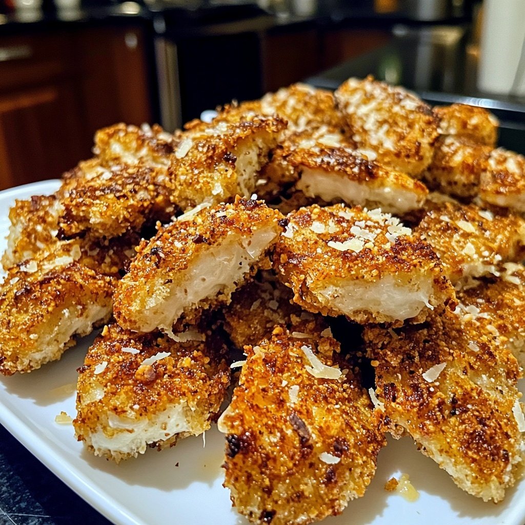 Knusprige Knoblauch Parmesan Rosenkohl